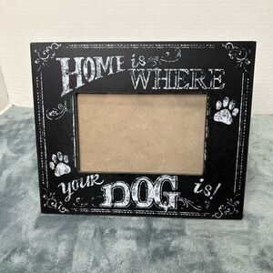 Wooden Home Is Where Your Dog Is Picture Frame Black 4x6